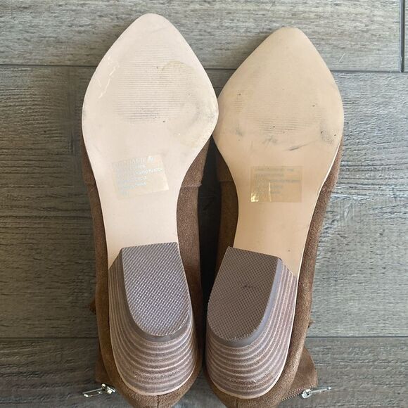 Steve Madden Brown Suede Cowgirl Ankle Boots w Wooden Block Heel - Picture 6 of 10